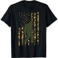 thumbnail image 1 of Camo Big Foot Sasquatch - Vintage Bigfoot American Flag T-Shirt, 1 of 4