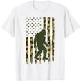 thumbnail image 1 of Camo Big Foot Sasquatch Vintage Bigfoot American Flag Unisex T-Shirt for Men Women Kids Toddler,White Color,Size L, 1 of 5