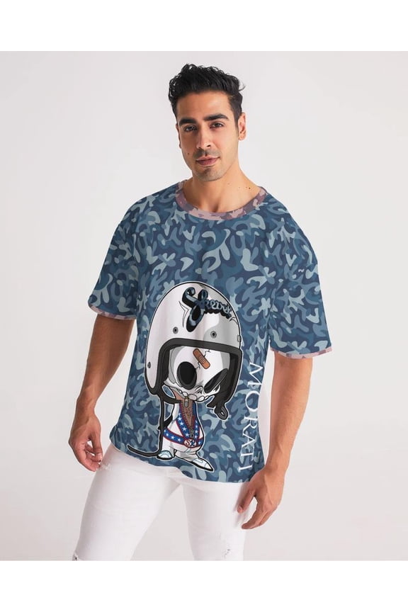 Camo Blue X Skull Men's Premium Heavyweight Tee