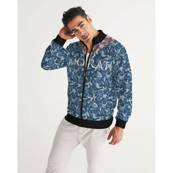 Camo Blue X Skull Men's Track Jacket