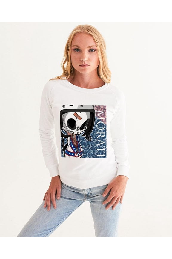 Camo Blue X Skull Women's Graphic Sweatshirt