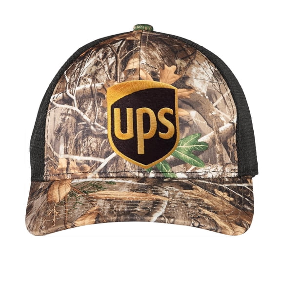 Camo Brown Camouflage Mesh Back United Parcel Service Official Style Color Embroidered Front Patch Front Snapback Khaki Brown Baseball Cap Hat