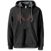 Camo Buck Antlers | Deer Hunt Season Outdoors | Men's Graphic Hooded Sweatshirt