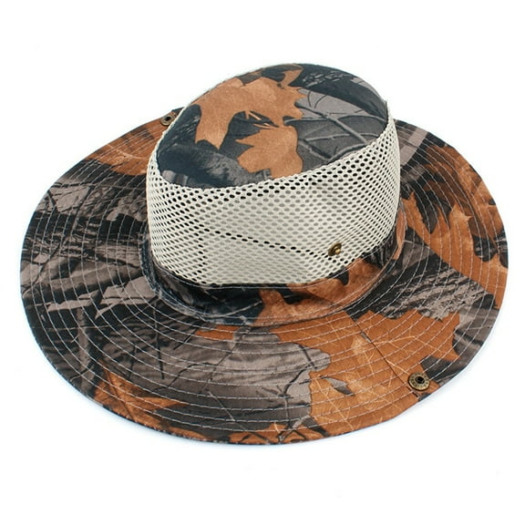 Camo Bucket Hat Outdoor Hiking Fishing Hunting Fisherman Cap Boonie Hat C