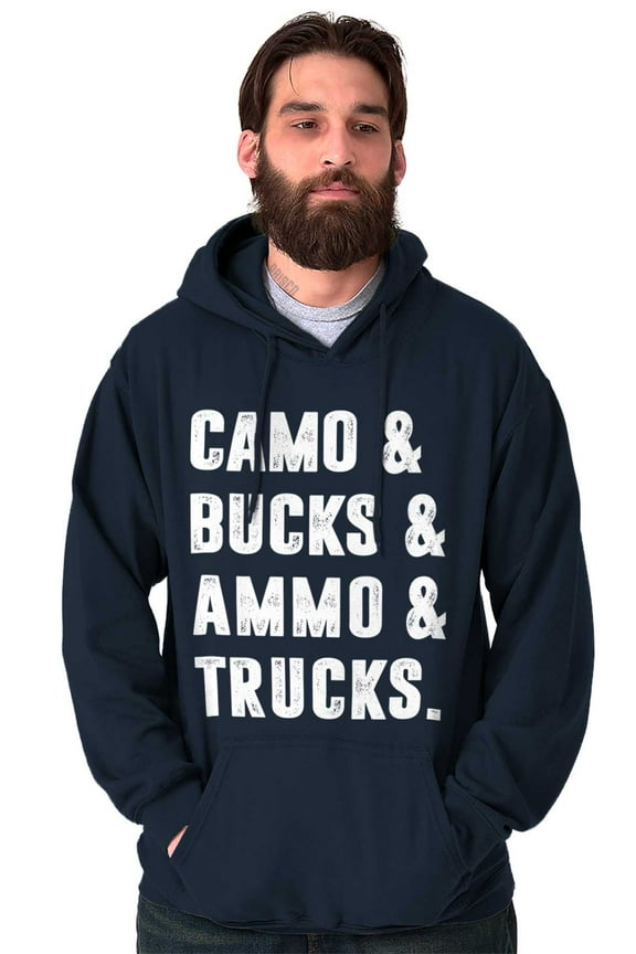 Camo Bucks Trucks Cute Hunter Son Men Big & Tall Graphic Hoodie Brisco Brands 3X