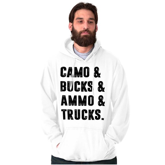 Camo Bucks Trucks Cute Hunter Son Men's Big & Tall Graphic Hoodie Brisco Brands 3X