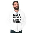 thumbnail image 1 of Camo Bucks Trucks Cute Hunter Son Men's Big & Tall Graphic Zip Up Hoodie Brisco Brands 5X, 1 of 5