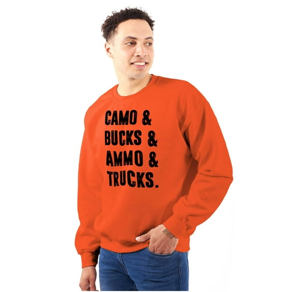 Camo Bucks Trucks Cute Hunter Son Men's Crewneck Sweatshirt Brisco Brands M
