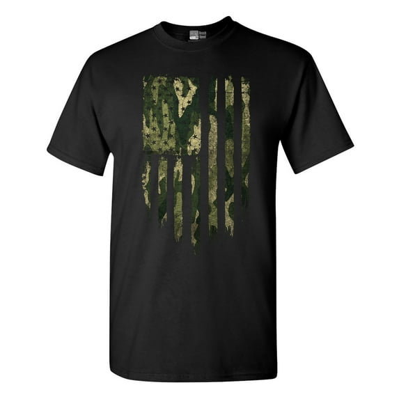 Camo Camouflage American Flag Patriotic Support DT Adult T-Shirt Tee