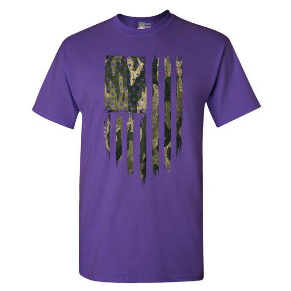 Camo Camouflage American Flag Patriotic Support DT Adult T-Shirt Tee