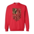 thumbnail image 1 of Camo Camouflage American Flag Patriotic Support DT Crewneck Sweatshirt, 1 of 2