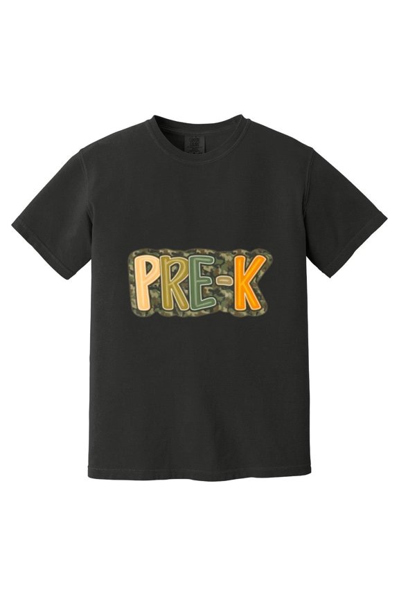 Camo Camouflage Preschool Pre K Dude Funny Back To School Boy Comfort Color T-Shirt
