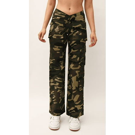 Camo Cargo Jean Low -Waisted