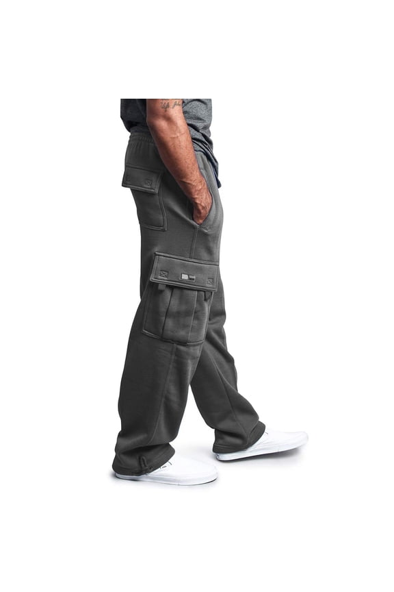 Camo Cargo Pants For Men Slim Fit Rope Loosening Waist Solid Color Pocket Trousers Loose Sports Trousers