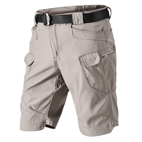 Camo Cargo Shorts for Men Multi Pockets Twill Elastic Waistband Shorts Pants Drawstring Ripstop Straight Leg Cargo Shorts Loose Fit Hiking Outdoor Lightweight Work Joggers,Brown XL