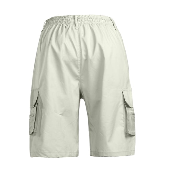 Camo Cargo Shorts Mens Drawstring Knee Length Elastic Waist Lightweight with Pockets Beige XL