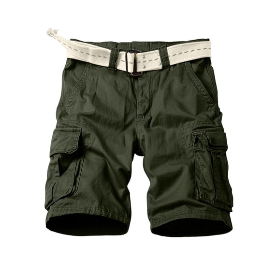 Camo Cargo Shorts for Men Cotton Casual Wild Outdoor Work Relaxed Fit Shorts with Multi-Pockets Army Green XXXL