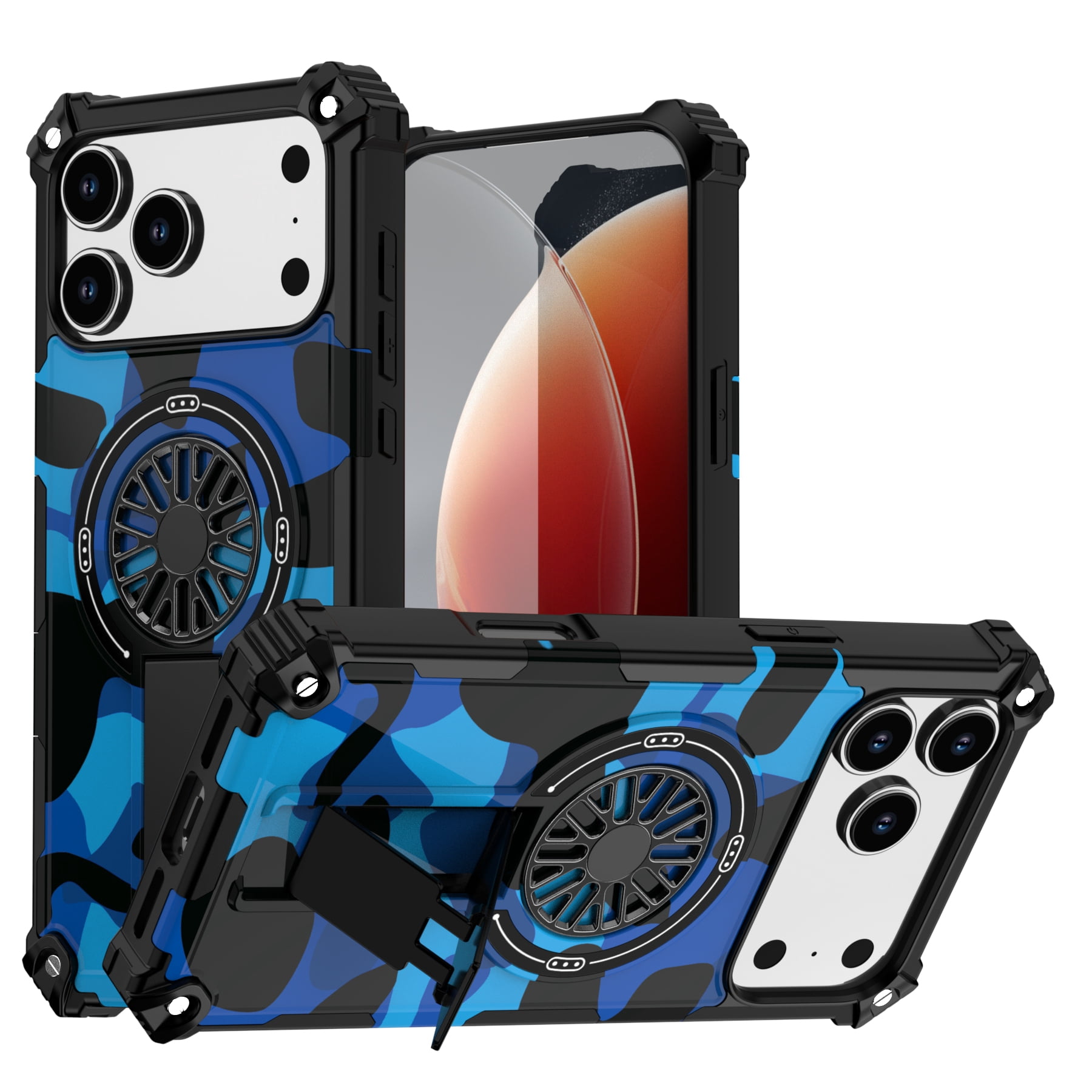 Spinner Protection Camo Case Compatible with iPhone 17, Magnetic Wireless Charging Phone ...