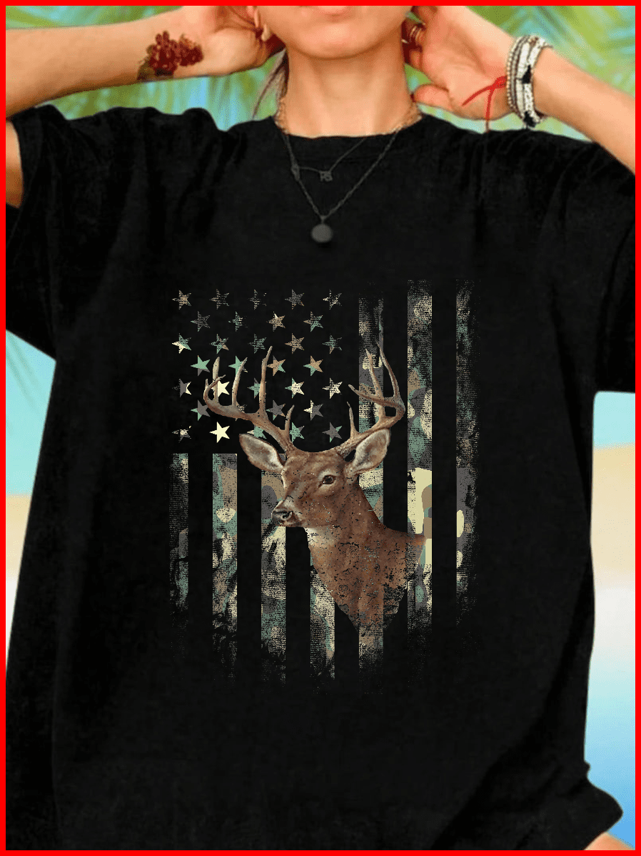 Camo Colors Deer Hunting Outdoorsman Wildlife Buck Art Unisex T-Shirt V17518, S - 5XL