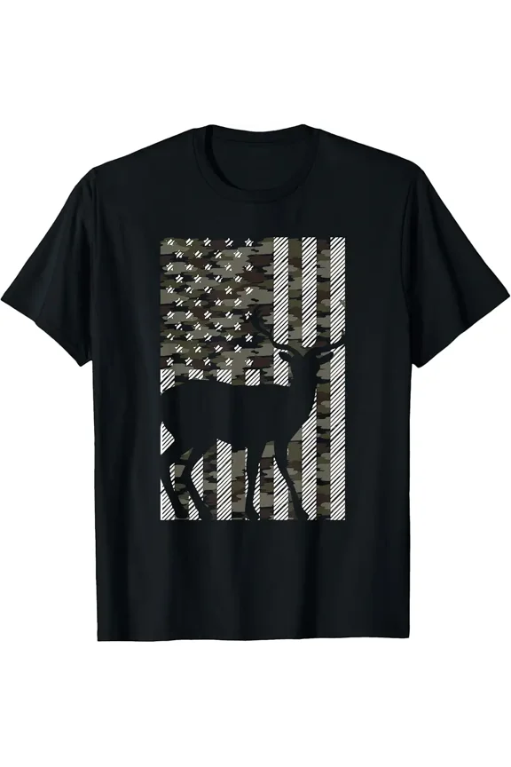 Camo Colors Deer Vintage Buck Elk Hunting Hunter Gift Top Unisex T-Shirt, up to Size 5XL
