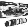 thumbnail image 1 of Camo Cool Abstract Fluid Liquid Large Gaming Mouse Pad Black & White Keyboard Mouse Mat Long Computer Gaming Mousepad Home Office Work Desk Stitched Edges, NonSlip Base, 1 of 1