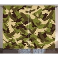 thumbnail image 1 of Ambesonne Eagle Curtains 2 Panel Set, Open Wings Camouflage, 108" x 96", Dark Brown Army Green, 1 of 3