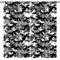 thumbnail image 1 of Camo Curtains Gray Military Camouflage Art Black White Gray Blackout Rod Pocket Curtains for Bedroom Living Room Kitchen Decor Thermal Insulated Window Drapes 2 Panel Set 84x84in, 1 of 6