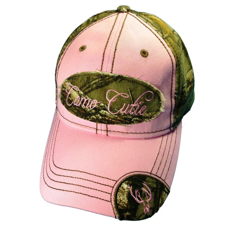 Camo Cutie Cap Womens Realtree Camo Cap with pink front and camo logo Plus  Free Decal