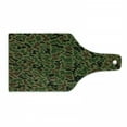 thumbnail image 1 of Camo Cutting Board, Summer Camouflage Pattern Grungy Texture Hidden in Jungle Retro Style Print, Tempered Glass Cutting and Serving Board, Wine Bottle Shape, Khaki Green Brown, by Ambesonne, 1 of 1