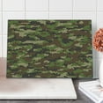 thumbnail image 1 of Camo Cutting Board, Summer Season Pattern Abstract Concept Comb Like Mosaic Form Illustration, Decorative Tempered Glass Cutting and Serving Board, Large Size, Green Brown Dark Brown, by Ambesonne, 1 of 1