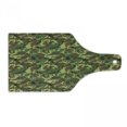 thumbnail image 1 of Camo Cutting Board, Woodland Camouflage Pattern Abstract Concealment Hiding in Jungle, Decorative Tempered Glass Cutting and Serving Board, Wine Bottle Shape, Green Brown Dark Green, by Ambesonne, 1 of 1