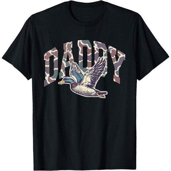 Camo Daddy Hunting Season Dad Mallard Duck Funny Fathers Day T-Shirt, Unisex T-Shirt