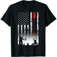 thumbnail image 1 of Camo Deer American Flag Graphic Hunting Gifts Men Dad Boys T-Shirt, 1 of 4