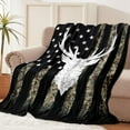 thumbnail image 1 of Camo Deer Blanket Deer Hunting Gifts for Men Blanket Super Soft Flannel Throw Blanket Lightweight Fluffy Plush Fuzzy Bed Blanket for Bedding Sofa and Travel 60"X80", 1 of 6