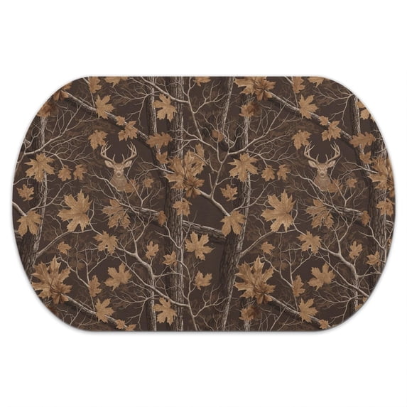 Camo and Deer Brown Pattern Diatomaceous Earth Bath Mat, Entryway Door ...