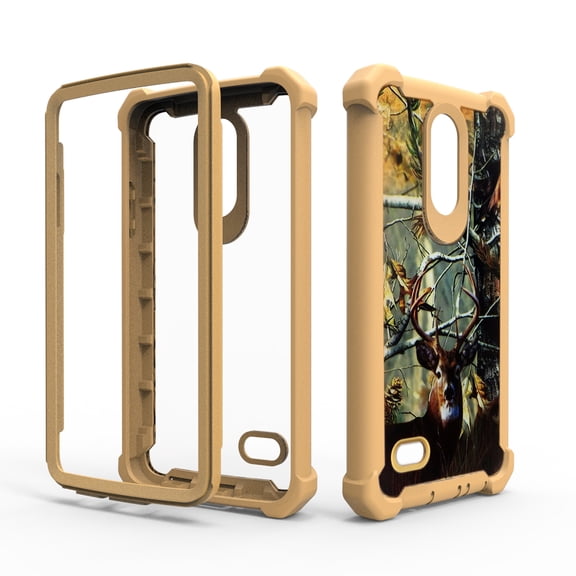 Camo Deer Case for LG K4 K8 LV3 X210 Full Body Phone Cover Hybrid Military Grade Dual Layer Defender Shockproof Protective Heavy-Duty Cases
