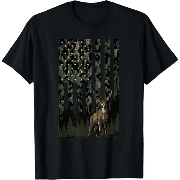 Camo Deer Colors Graphic Hunting Gifts Men Dad Boys Outdoorsman Unisex T-Shirt, up to Size 5XL