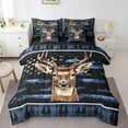 thumbnail image 1 of Camo Deer King Bedding Set 7 Piece Hunting American Flag Comforter Set Blue Camouflage Buffalo Plaid Bed In A Bag Men,Rustic Woodland Wildlife Bed Set Animal Room Decor, 1 of 5