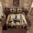 thumbnail image 1 of Camo Deer King Comforter Set Teen,Tree Branches Camouflage Hunting Bedding Set Woodland Animal Quilt Comforter Retro Pine Tree Wildlife Quilt Set 3 Pcs Bedroom Decor, 1 of 7