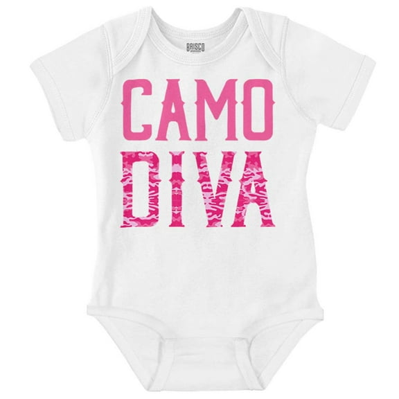 Camo Diva Cute Girly Hunting Season Bodysuit Jumper Girls Infant Baby Brisco Brands 12M
