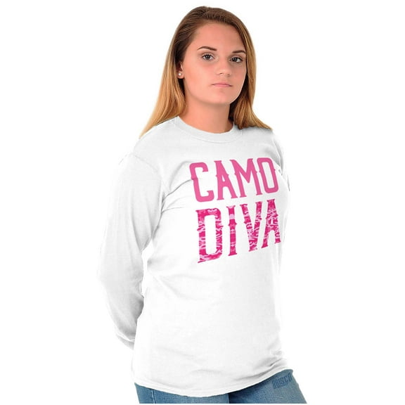 Camo Diva Cute Girly Hunting Season Women's Long Sleeve T Shirt Brisco Brands S