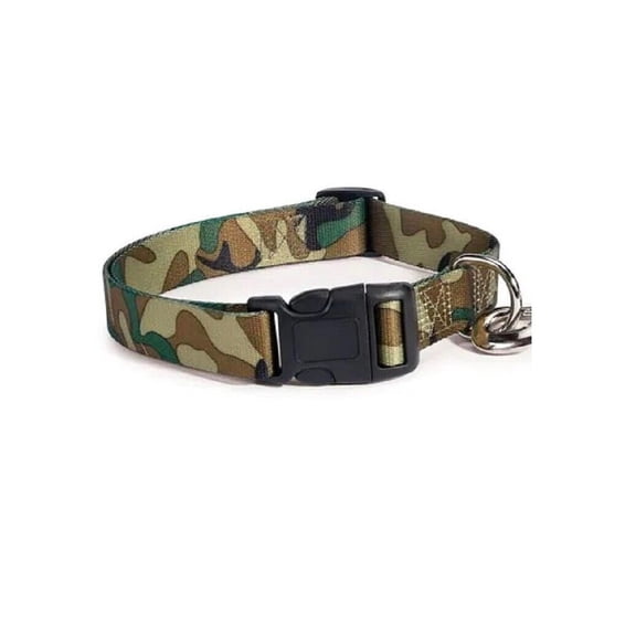 Camo Dog Collars and Leads Pink or Green Choose Size Color or Make Matching Sets (14 to 20 Inch Green Collar)