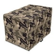 thumbnail image 1 of Camo Dog Crate Cover, Classic Camouflage Pattern in Earth Tones Equipment Fashion, Easy to Use Pet Kennel Cover for Medium Large Dogs, 35" x 23" x 27", Taupe Dark Tan, by Ambesonne, 1 of 6
