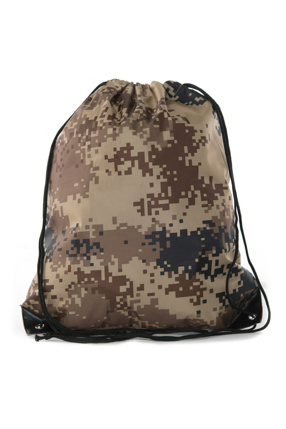 Camo Drawstring Tote Backpack | Wholesale Cinch Bags for Hunting, Hiking, Party Favors - By Mato & Hash