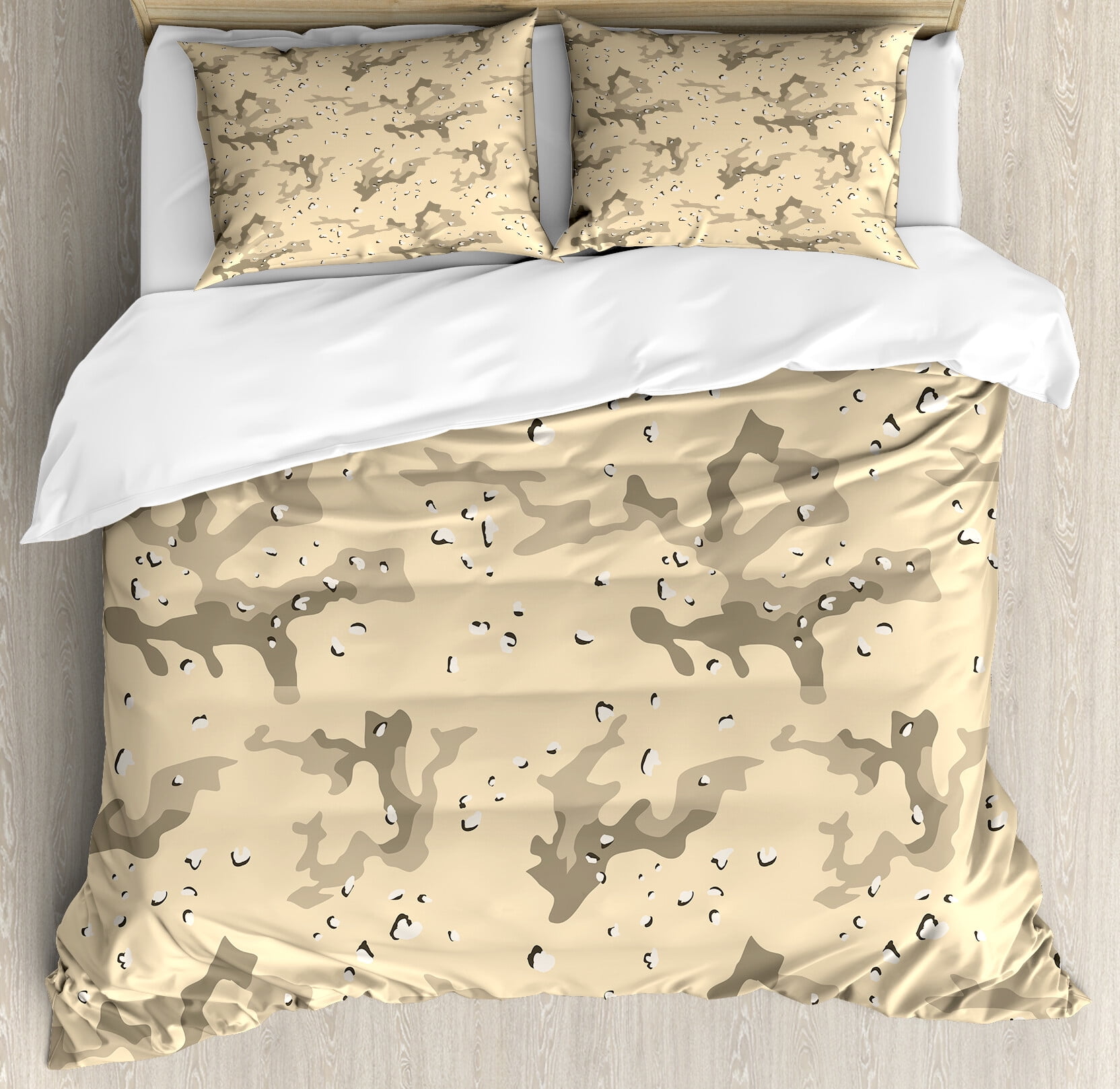 Camo Duvet Cover Set, Abstract Shapes Background Hiding in the Desert ...