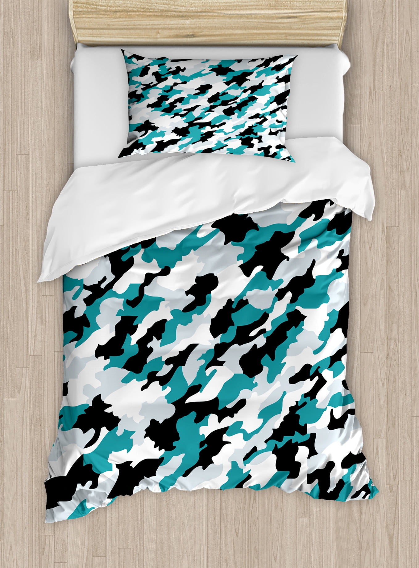 Navy Military Camouflage Camo Pattern Print Duvet Cover Bedding Set