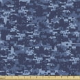 thumbnail image 1 of Ambesonne Camo Fabric by the Yard Upholstery, Grunge Camouflage Style Effect, 10 Yards, Pale Blue and Dark Blue, 1 of 4