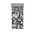 thumbnail image 1 of Camo Fitted Sheet & Pillow Sham Set, Camouflage Concept Concealment Artifice Hiding Force Uniform Pattern Fashion, Decorative Printed 4 Piece Bedding Decor Set, Twinxl, Black Grey Grey, by Ambesonne, 1 of 3