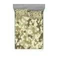 thumbnail image 1 of Camo Fitted Sheet & Pillow Sham Set, Old Fashioned Camouflage Pattern Classical Jungle Survival Theme, Decorative Printed 6 Piece Bedding Decor Set, Queen, Pale Green Army Green, by Ambesonne, 1 of 3