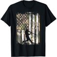 thumbnail image 1 of Camo Flag Baseball Player Vintage Patriotic Men Women Kids T-Shirt, 1 of 4